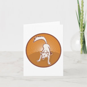 Coyote Retro Sunset Vintag Wilderness Karte