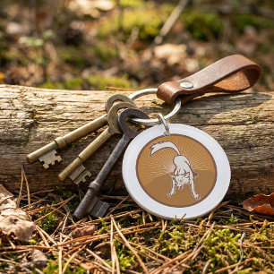 Coyote Retro Sunset Vintag Wilderness Schlüsselanhänger