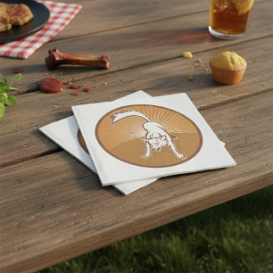 Coyote Retro Sunset Vintag Wilderness Serviette