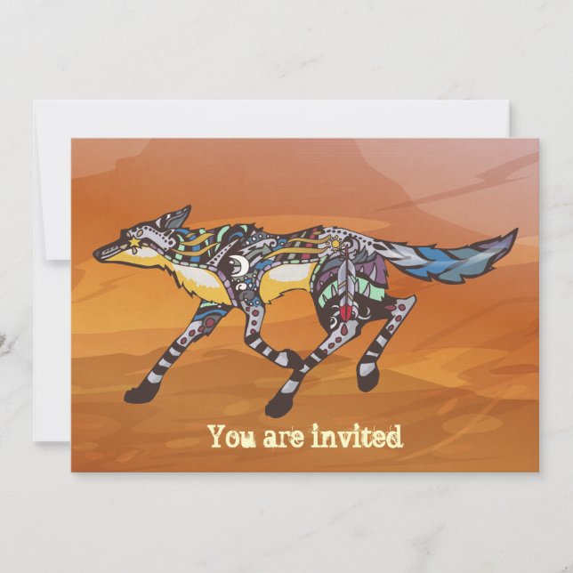 Coyote the Trickster Einladung (Vorderseite)