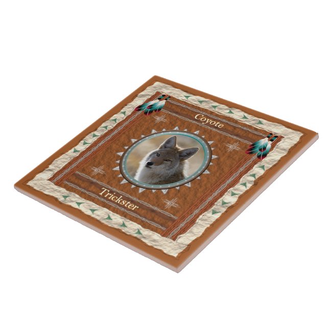Coyote - Trickster - Keramik Tile Fliese (Seite)