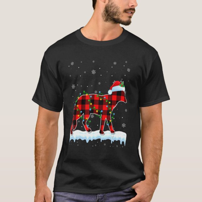Coyote Weihnachtsfeier Weihnachtsmannmütze Niedlic T-Shirt (Vorderseite)