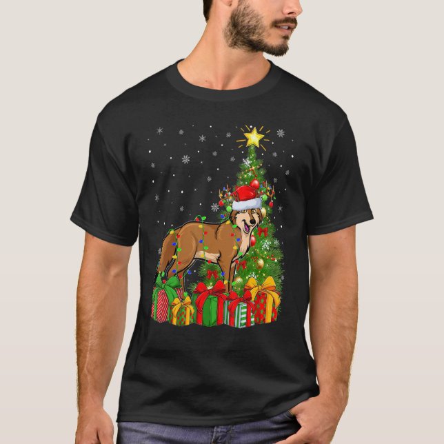 Coyote Xmas Holiday Santa Coyote Weihnachtsbaum T-Shirt (Vorderseite)