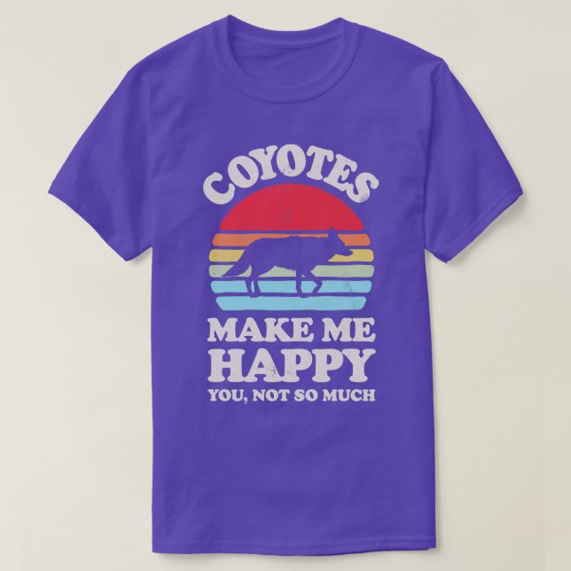 Coyotes machen mich glücklich Sunset Retro für Män T-Shirt (Design vorne)