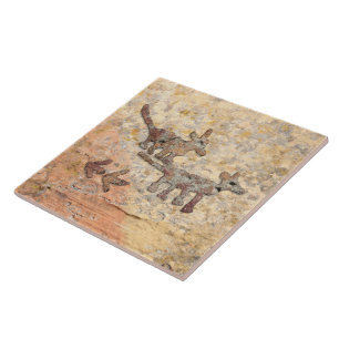 Coyotes Petroglyphen in Arizona Fliese