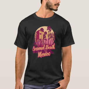 Cozumel Beach Mexico Vintag Retro Souvenir Palm T T-Shirt