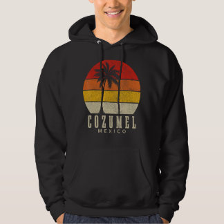 Cozumel Beach Mexico Vintag Sunset Surfer Retro Hoodie