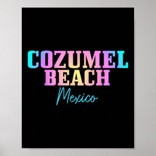 Cozumel Beach Mexico Vintage Gefärbte Krawatte Ret Poster