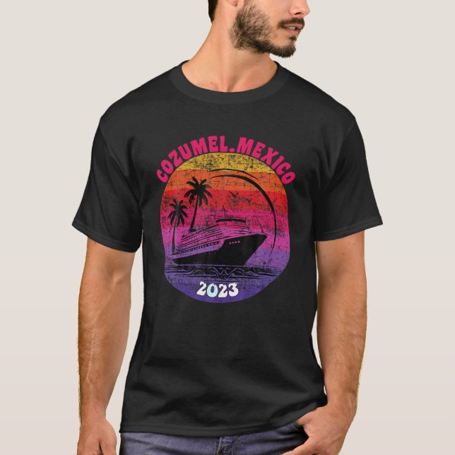 Cozumel Cruise Mexico 2023 Family Distressed Retro T-Shirt (Vorderseite)