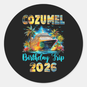 Cozumel-Geburtstagsreise 2026 Familien-Geburtstags Runder Aufkleber
