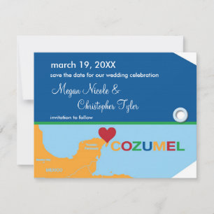 Cozumel-Gepäckanhänger Save-the-Date-Ankündigung Save The Date
