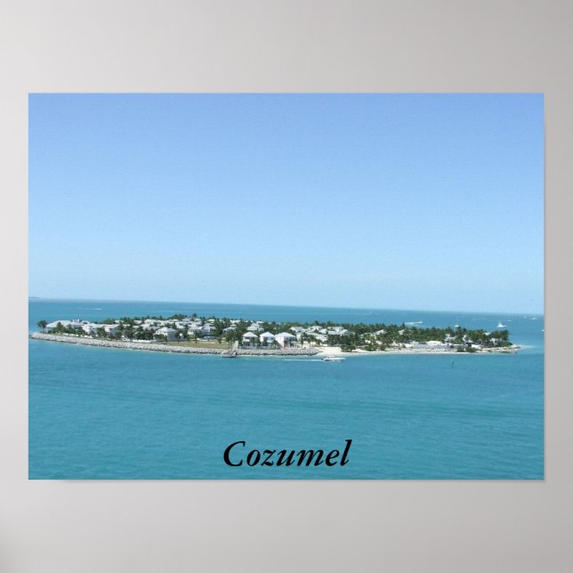 Cozumel Island Tropical Blue Water Poster (Vorne)