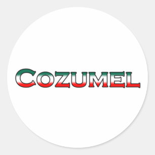 Cozumel-Logo (Text) Runder Aufkleber