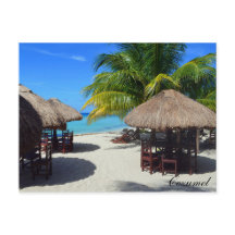 Cozumel Mexico Beach Hütte Palm Tree Aquamarines W