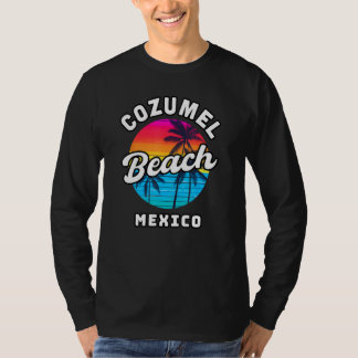 Cozumel Mexico Beach Sunset Summer Vacation Vintag T-Shirt