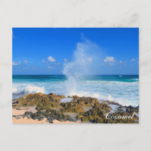 Cozumel Mexico Beach Wave Splash Wasser Spread Aqu Postkarte
