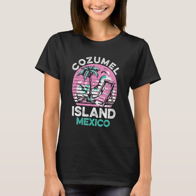 Cozumel Mexico Beaches Retro Cool Distressed Graph T-Shirt (Vorderseite)