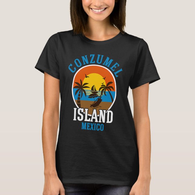 Cozumel Mexico Beaches Retro Cool Distressed Graph T-Shirt (Vorderseite)