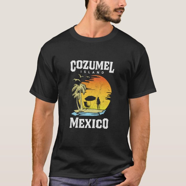 Cozumel Mexico Beaches Retro Cool Distressed Graph T-Shirt (Vorderseite)