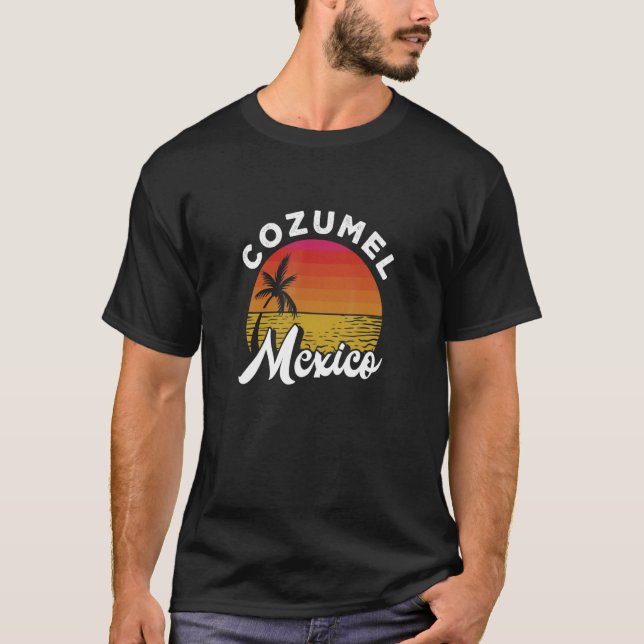 Cozumel Mexico Mexican Beach Sunset Summer Vacatio T-Shirt (Vorderseite)