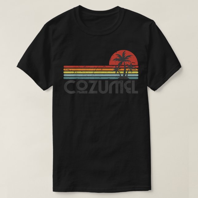 Cozumel Mexico - Mexicanisches Beach Retro Sunset  T-Shirt (Design vorne)