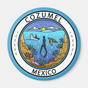 Cozumel Mexico Scuba Abzeichen Magnet