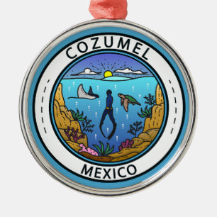 Cozumel Mexico Scuba Abzeichen Ornament Aus Metall