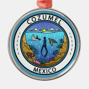 Cozumel Mexico Scuba Abzeichen Ornament Aus Metall