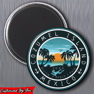 Cozumel Mexico Scuba Diving Sunset Souvenir 80er Magnet