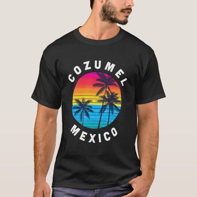 Cozumel Mexico Vacation Souvenir Sunset Beach T-Shirt (Vorderseite)