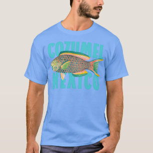 Cozumel Mexico Vintag Parrot Fish Design T-Shirt