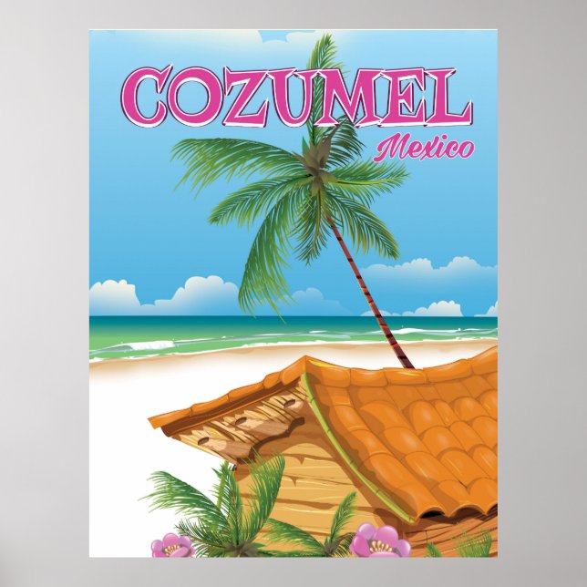 Cozumel Mexico Vintage Reiseplakat Poster (Vorne)