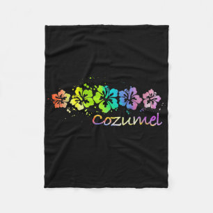 Cozumel, Mexico Watercolor Beach & amp; Surf Fleecedecke
