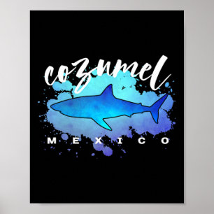 Cozumel Mexiko Hai Scu Taucher Frühlingsferien Poster