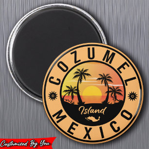 Cozumel Mexiko Insel Retro Sonnenuntergang Souveni Magnet