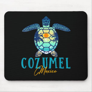 Cozumel Mexiko Meeresschildkröte Palme Sonnenunter Mousepad