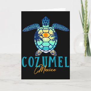 Cozumel Mexiko Meeresschildkröte Palmenbaum Sonnen Karte
