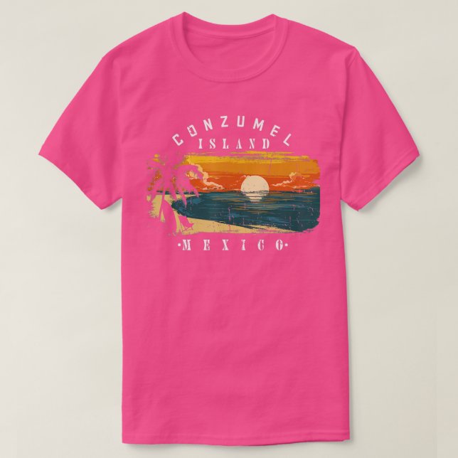 Cozumel Mexiko Strände Retro Cool gestört 2 T-Shirt (Design vorne)