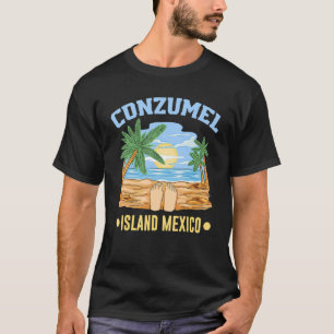 Cozumel Mexiko Strände Retro Coole erschütterte Gr T-Shirt