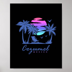 Cozumel Mexiko Strandurlaub Frühlingsferien Hochze Poster