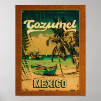 Cozumel Palm Tree Retro 80er Mexican Playa