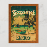 Cozumel Palm Tree Retro 80er Mexican Playa
