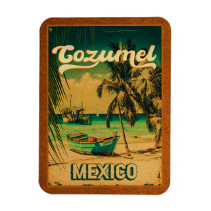 Cozumel Palme Retro 80er mexikanische Playa Magnet