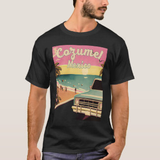 Cozumel Retro Beach Vacation Graphics Cozumel Surf T-Shirt