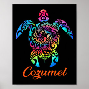 Cozumel Sea Turtle Family Urlaub Sommer 2025 Poster