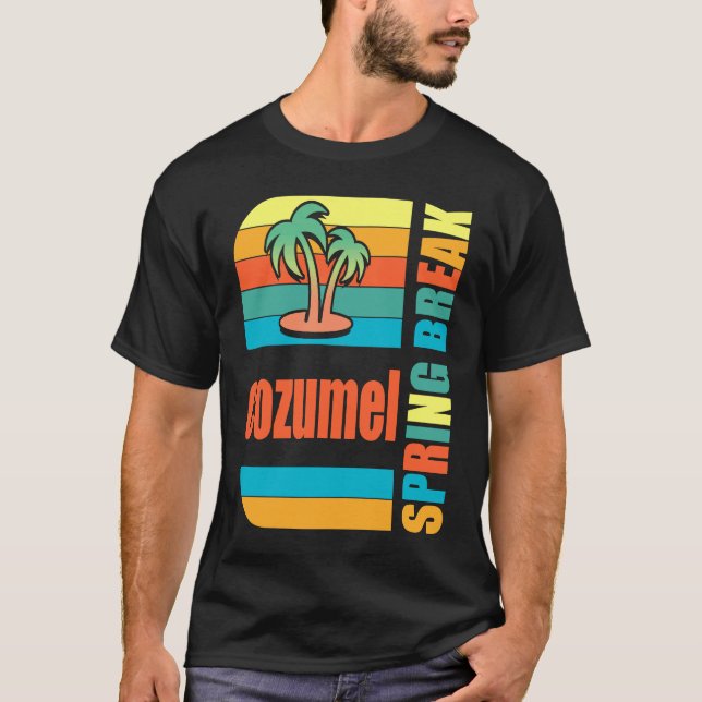 Cozumel Spring Break High School Retro Beach Graph T-Shirt (Vorderseite)