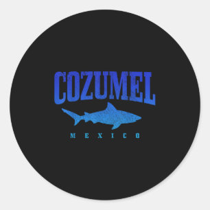 Cozumel Strand Mexiko Taucher Hai-Tauchen Vint Runder Aufkleber
