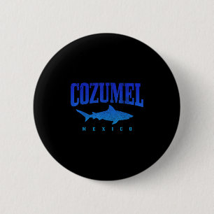 Cozumel Strand Mexiko Taucher Hai-Tauchen Vintage Button