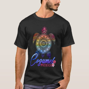 Cozumel Tie Dye Meeresschildkröte T-Shirt Mexico S