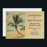 Cozumel Wedding Invitation Beach Palm Tree Einladung<br><div class="desc">Eine einzigartige Vintage Hochzeitsreise in Cozumel mit viel Charme aus der Mitte des Jahrhunderts,  mit einem tropischen Paradies aus Sandstrand und Palmen. Feiern Sie Ihre Cozumel Mexico Hochzeit in Urlaubsort mit dieser stilvollen Cozumel Hochzeit einladen.</div>
